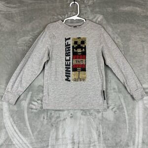 Mojang Minecraft T-Shirt Boys XS Gray Reversible Sequin Creeper